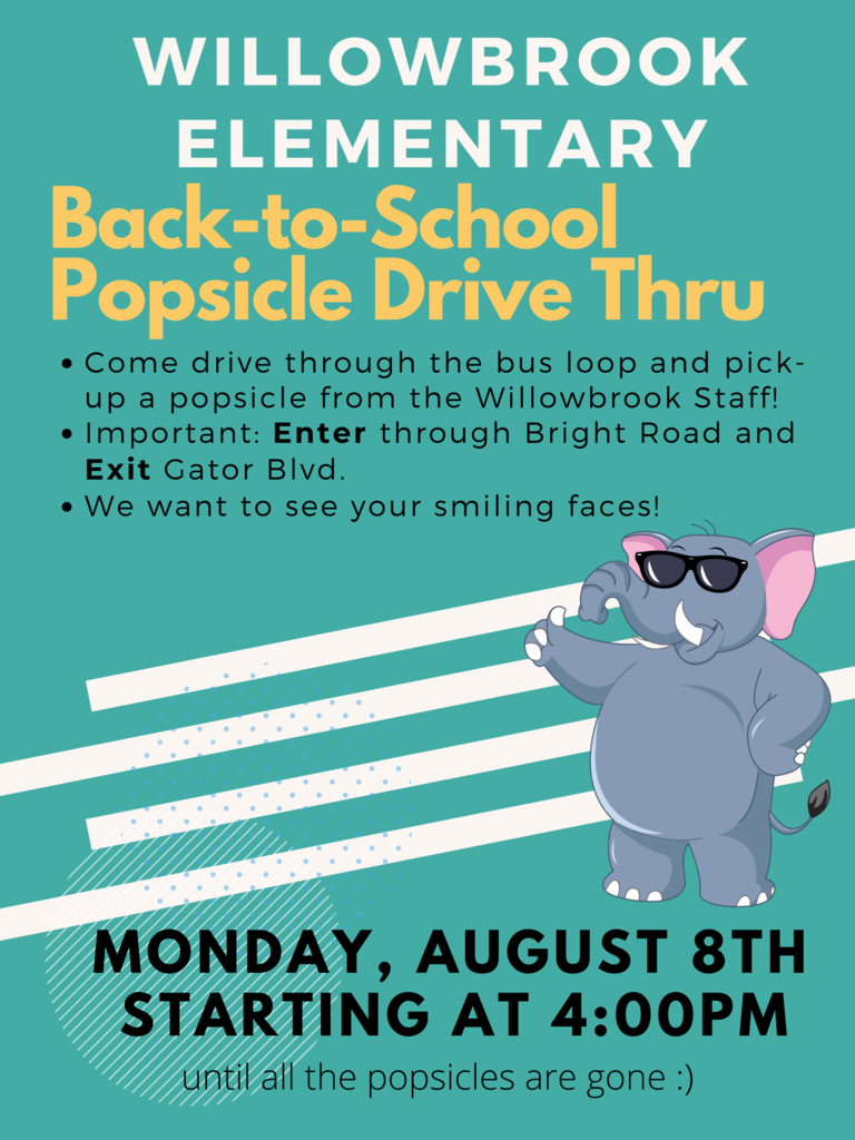 Popsicle Drive Thru Today!! August 8th at 4pm